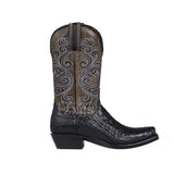 Large-Size Female Boots 2025 Autumn And Winter New Leather Boots Crocodile Pattern Coarse And Pointed Knight Boots HZ0115