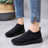 2025 New Fly Weaving Shallow Mouth Low Help Light And Breathable One-Foot Pedal Round Head Large-Size Leisure Flat-Bottomed Sneakers HZ0115