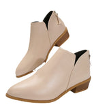 Sharp-Headed Coarse And Short-Sleest Women In Spring 2025 New Large-Size Zipper Fashion Comfortable Martin Boots HZ0115