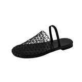 Soft Base Is Not Tired With Cold Slippers Summer New Fashion Design Woven Hollow Bag Head Slippers HZ0115