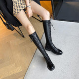 White Boots Women's New Knight Boots In Autumn And Winter 2025 Are Thin British Style Martin Boots But Knee Boots HZ0115