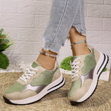 Large-Size Thick-Sed Sports Casual Women's Shoes 2025 Fashion Lace Single Shoes Fashion Sneakers HZ0115
