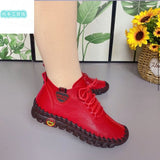 Handmade Beef Soft-Soled Mother Shoes Women 2025 Spring And Autumn New High-Top Single Shoes Casual Sneakers HZ0115