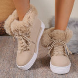 Winter Short-Haired Long Hairy Leather Snow Boots Women's Wind Plus Thick Boots HZ0115