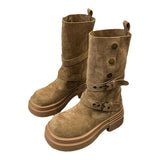 Little Xiang Style Retro British Style Maillard Boots Burst Martin Boots 2025 New Two Wear Detachable Boots HZ0115