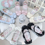 Super Fairy Temperament Sweet Coarse Leather Shoes Women 2025 Summer New Round Head Cute Bow Lo Shoes Mary Jane HZ0115