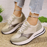Large-Size Thick-Sed Sports Casual Women's Shoes 2025 Fashion Lace Single Shoes Fashion Sneakers HZ0115