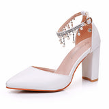 10 Cm Thick Heel Sandals Beaded Sous-Suded Women's Shoes Spring Women's Shoes Light-Mouthed Fashion Thick Heel Sandals HZ0115
