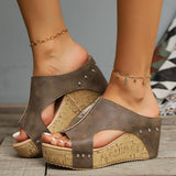 Large-Size Slopes And Slippers Women Wear 2025 Summer New Women's Thick Bottom Fish Mouth Slippers HZ0115