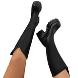 Long-Sleest Women In The Fall Of 2025 New Large-Size Thick And High-Tick Bottom But Knee Boots HZ0115