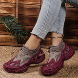 Couple Shoes 2025 Autumn Flying Mesh Shoes Sneakers Thick-Soled Coconut Breathable Lazy Casual Socks Shoes HZ0115