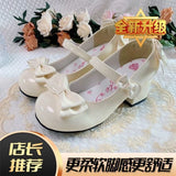 Super Fairy Temperament Sweet Coarse Leather Shoes Women 2025 Summer New Round Head Cute Bow Lo Shoes Mary Jane HZ0115