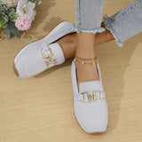 Large-Size Single-Shoe Women's 2025 New Four-Season Sneakers Shallow-Mouthed Fashion Ladies Single Shoes 43 Yards HZ0115