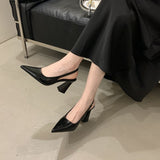 High-End Comfortable Super Soft Sandals Summer New French Pointed Sweet Temperament Banquet Single Shoes HZ0115