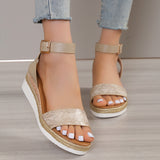 Slope Sandals Women 2025 New Summer Size With High Heel Thick Soles Lightweight Sandals HZ0115