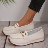 Thick-Bottomed Casual Sneakers Casual Ladies Metal Chain 2025 Summer New Large-Size Single Shoes HZ0115