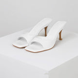 2025 Summer New Large Square Head High Heels Fashion Thin Heel Cool Drag Wearing A Word And A Half Slippers HZ0115