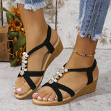Poe Heel Sandals Women 2025 Summer New Korean Version Of Bohemian Pines Tight-Le-Sleeve Fish Mouth Roman Sandals HZ0115