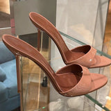 Beautiful Fairy Wind Word High Heel Shoes Fine Sandals New Fashion Sexy Pointed Thin Heel Slippers HZ0115