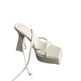 The Waterproof Table Cross-Belt High-Heeled Sandals Summer New European Design Sense Heightening Leg Long High Heels HZ0115