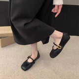 Korean Fairy Wind Word-Type Buckle With Lazy Shoes 2025 Net Red Fried Street High Value Light Mouth Anti-Slip Single Shoes HZ0115