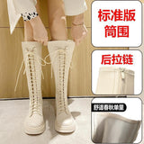 White Boots Women's New Knight Boots In Autumn And Winter 2025 Are Thin British Style Martin Boots But Knee Boots HZ0115