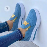 2025 New Large-Size Sports Single Shoe Pine Cake Flat Bottom Zipper Color Casual Sneakers HZ0115