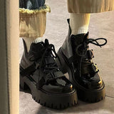 Korean Version Of The Thick Background To Increase The High Martin Boots Women 2025 Spring And Autumn Locomotive Belt Buckle Hottie Short Boots Fashion Boots HZ0115
