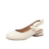 Slender Single Sandals High-End Spring And Summer New Coarse Temperament Mary Jane Fragrant Round Head Retro Women's Singles Shoes HZ0115