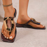 2025 Summer New Large-Size Flip-Flop Comfortable Low-Heeme Outside Wearing Beach Cool Slippers Women HZ0115