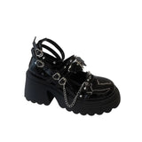 Goth JK Girl With Sweet Cool Wind Single Shoes Spring And Autumn New Retro British Style Increased Thin Mary Precious Shoes HZ0115