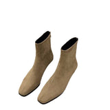 Coarse-Heeled Velvet Korean Small Ankle Boots Women's Shoes 2025 New Autumn And Winter With Velvet Thin Skin Boots HZ0115