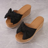 Large-Size Bow Cold Slippers Women 2025 Summer New Comfortable Loose Cake Thick-Bottomed Slippers Batch HZ0115