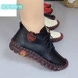 Handmade Beef Soft-Soled Mother Shoes Women 2025 Spring And Autumn New High-Top Single Shoes Casual Sneakers HZ0115