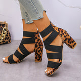 Large-Size Sandals Women 2025 Summer New High-Heeled Fish Mouth Tight Coarse Zipper Fashion Sandals HZ0115