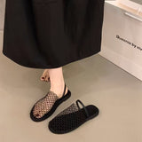 Soft Base Is Not Tired With Cold Slippers Summer New Fashion Design Woven Hollow Bag Head Slippers HZ0115