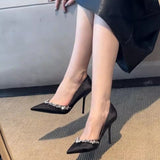 Korean Version Of Casual Dopamine High-Heeled Shoes 2025 Net Red New Fried Street High-Value Pointy Solid Single Shoes Women HZ0115
