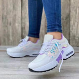 Large-Size 2025 New Casual Sneakers Women's Flying Slopes And Round Head Lace With Mesh Breathable Women's Shoes HZ0115