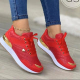 Large-Size Sports Single Shoes Women's Spring And Autumn New Breathable Color Casual Running Shoes Sneaker HZ0115