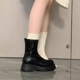 Round Head Sweet Little Tall Martin Boots 2025 Net Red New Fashion Niche Design Boots HZ0115