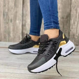 Large-Size 2025 New Casual Sneakers Women's Flying Slopes And Round Head Lace With Mesh Breathable Women's Shoes HZ0115