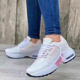 Large-Size 2025 New Casual Sneakers Women's Flying Slopes And Round Head Lace With Mesh Breathable Women's Shoes HZ0115