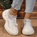 Couple Shoes 2025 Autumn Flying Mesh Shoes Sneakers Thick-Soled Coconut Breathable Lazy Casual Socks Shoes HZ0115