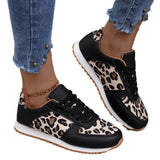 Sneakers Large Code New Splicing Tie Sneakers 2025 Low-Top Leopard-Print Sports Casual Shoes Women HZ0115