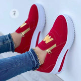 2025 New Large-Size Sports Single Shoe Pine Cake Flat Bottom Zipper Color Casual Sneakers HZ0115