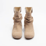 Folded Rad Pile High Value Round-Headed Sleeve Street Boots 2025 Boots Retro Year New Beauty Brown HZ0115