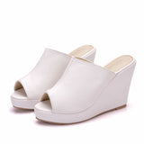 10 Cm Fish Mouth Slope With Large-Size Cool Slippers Waterproof Table Sandals Roman Sandals New Wish HZ0115