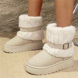 Large-Size Snow Boots Women 2025 Winter New Round Head Leisure Bottom Plus Velvet Warm Short-Bodied Cotton Boots HZ0115