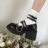 Goth JK Girl With Sweet Cool Wind Single Shoes Spring And Autumn New Retro British Style Increased Thin Mary Precious Shoes HZ0115