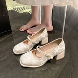 Vintage Temperament Elegant Small High Single Shoes Summer New New Chinese Style Cheongsam Temperament High Heels HZ0115